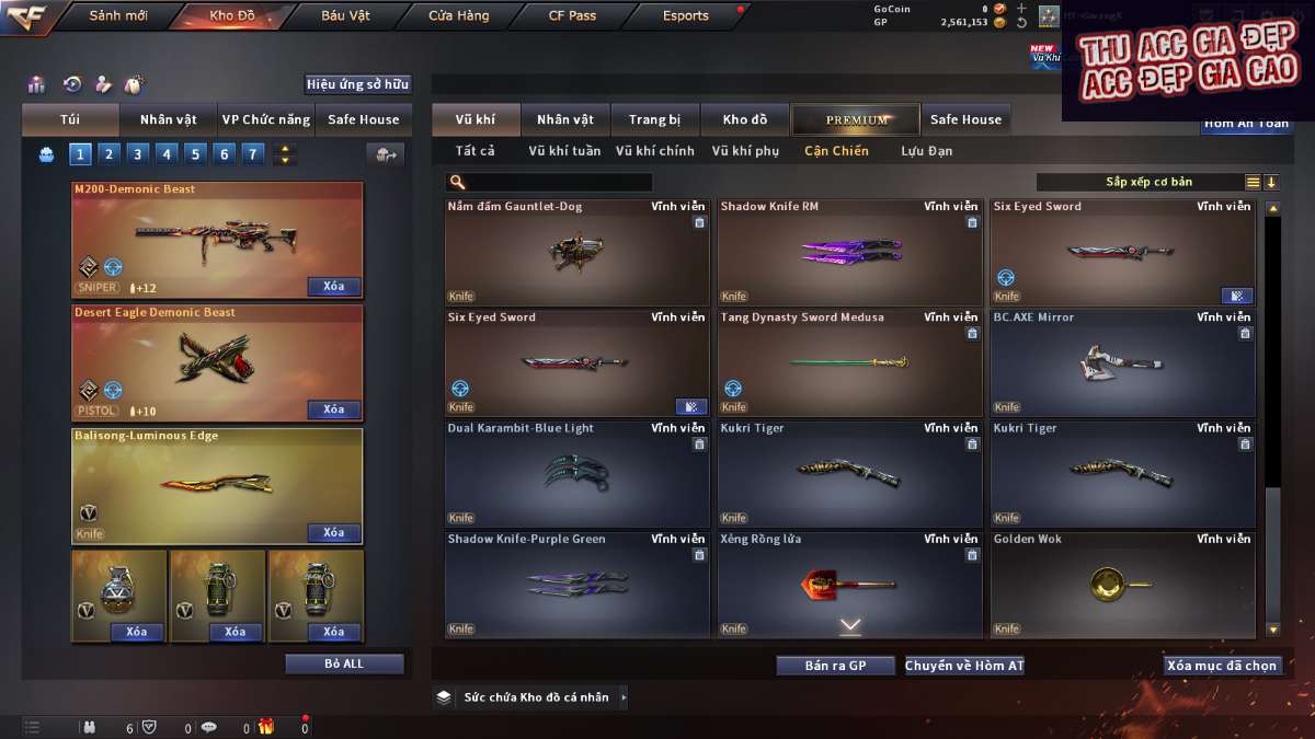 shop acc cf uy tin gia re
